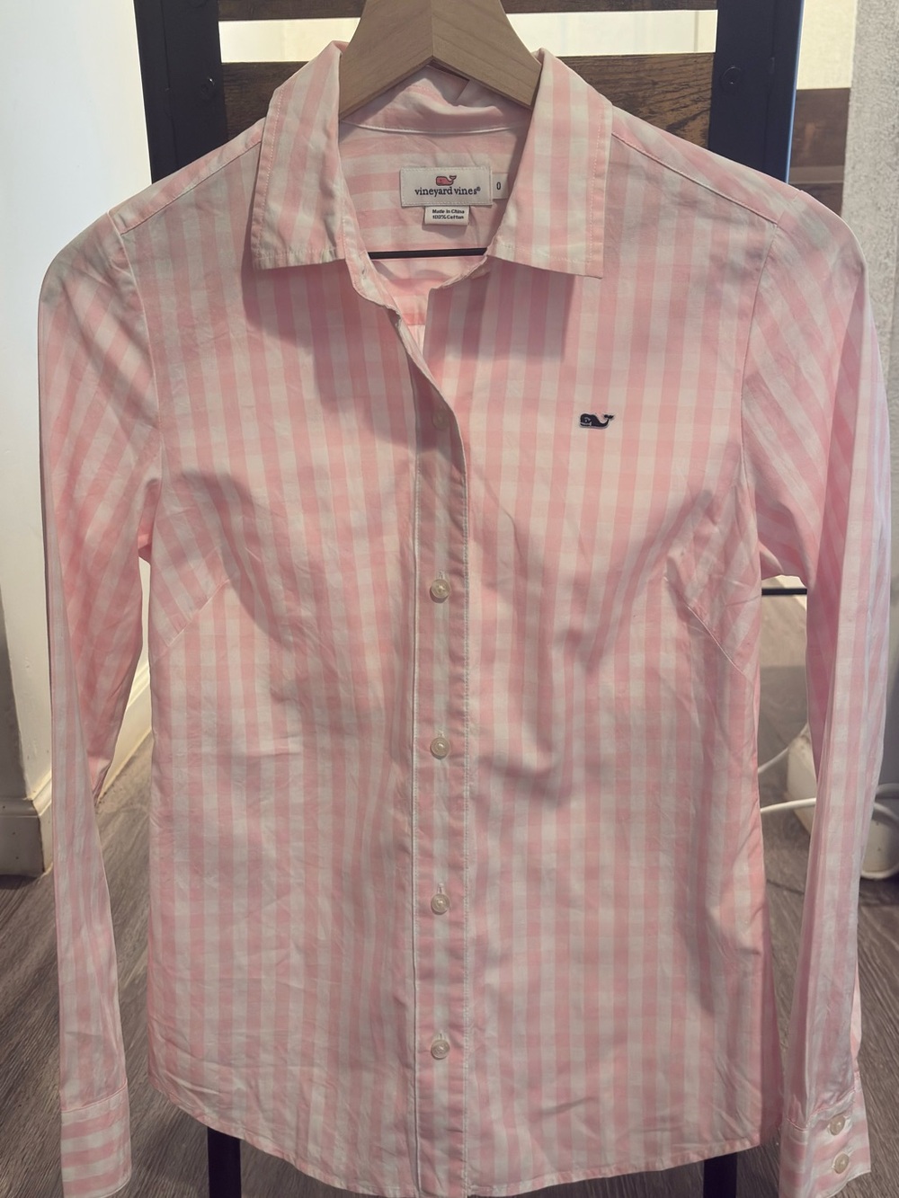 Vineyard Vines Pink and White Striped Button-Down Shirt